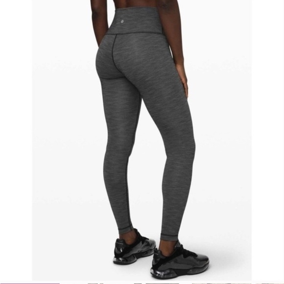 Lululemon Wunder Under High-Rise Brushed Luxtreme Heathered Black Gray Leggings - Picture 1 of 12